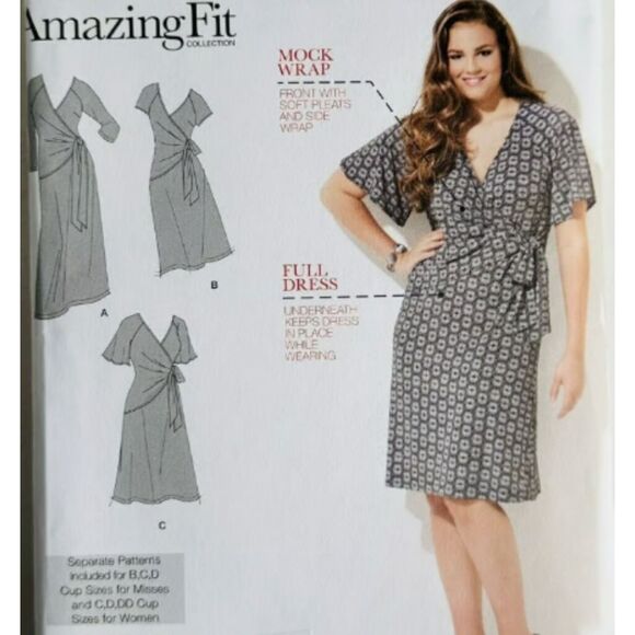Simplicity Other - PLUS Size Simplicity 1653 Sewing Pattern Womens Wrap Dress Sz 20W-28W UNCUT